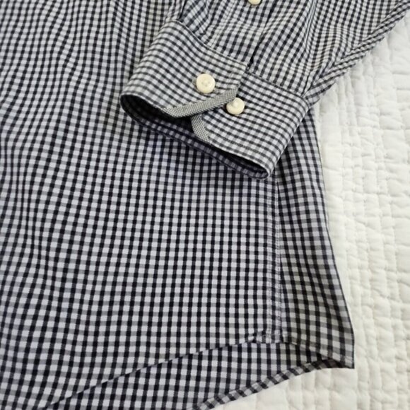 Ben Sherman Shirt Men's Large 16 32-33 Grey Check Long Sleeve Button Up EUC LN - Picture 2 of 15